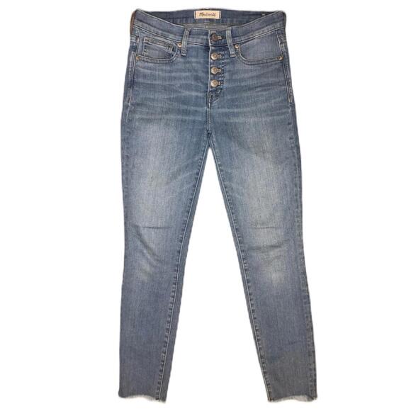 Madewell 9” High Rise Skinny Crop Light Wash Jeans - Picture 2 of 9